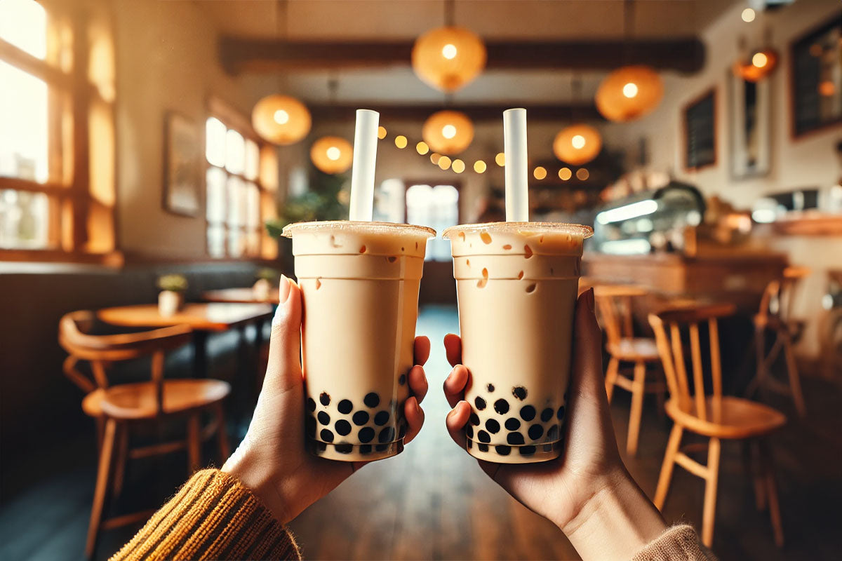 cheering with boba because it's the best way to celebrate